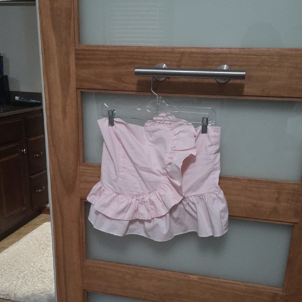 Express Pink Ruffle Tank Top